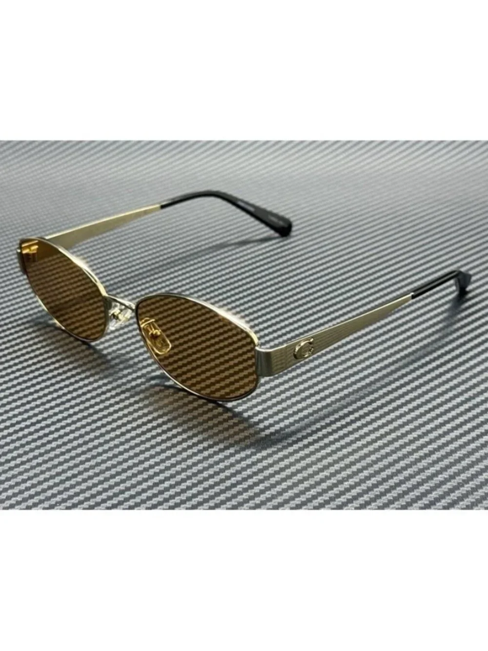 New Coach Men Shiny Gold Sunglasses -18-145